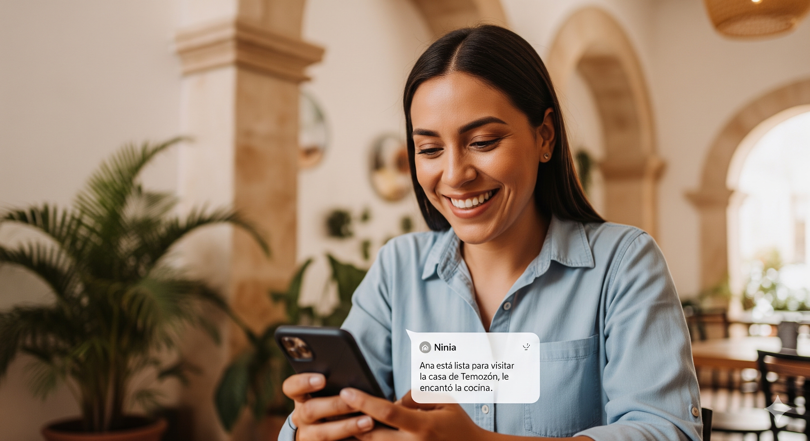 Broker recibiendo prospecto de Ninia